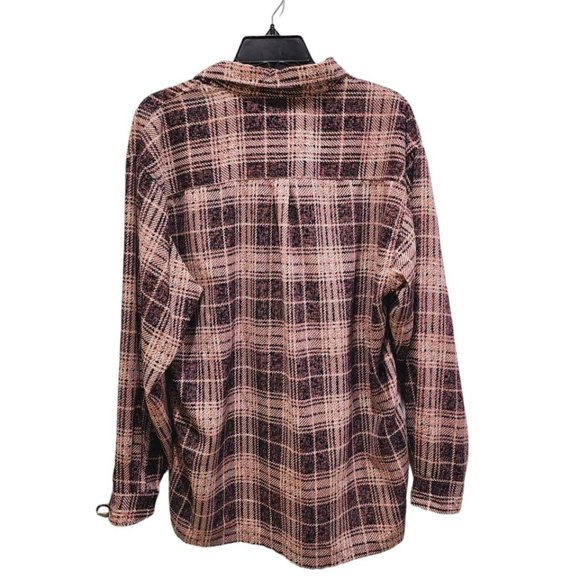 Playboy Shirt Women's Size 10 Plaid Amazingly Soft Boyfriend Fit Button Up - Picture 3 of 16